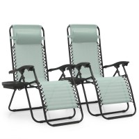 Monibloom Zero Gravity Chairs Set Of 2 Outdoor Folding Patio Lounge Chairs For Outside Reclining Lawn Chairs Recliner Beach Chai