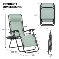 Monibloom Zero Gravity Chairs Set Of 2 Outdoor Folding Patio Lounge Chairs For Outside Reclining Lawn Chairs Recliner Beach Chai