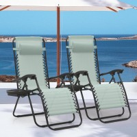 Monibloom Zero Gravity Chairs Set Of 2 Outdoor Folding Patio Lounge Chairs For Outside Reclining Lawn Chairs Recliner Beach Chai