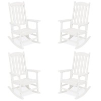 Lue Bona Outdoor Rocking Chairs Set Of 4 Hdps Poly Rocking Chair All Weather Resistant Plastic Outdoor Indoor Porch Rocker He