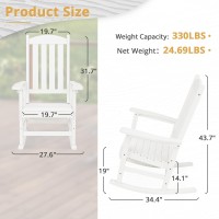 Lue Bona Outdoor Rocking Chairs Set Of 4 Hdps Poly Rocking Chair All Weather Resistant Plastic Outdoor Indoor Porch Rocker He