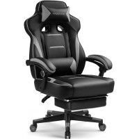 Gtplayer Gaming Chair With Footrest Big And Tall Game Chair 350Lb Racing Style Computer Chair Ergonomic Executive Office Chair