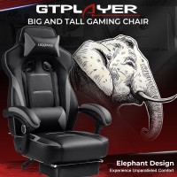 Gtplayer Gaming Chair With Footrest Big And Tall Game Chair 350Lb Racing Style Computer Chair Ergonomic Executive Office Chair