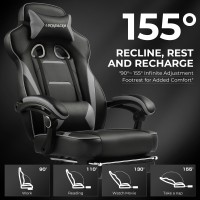 Gtplayer Gaming Chair With Footrest Big And Tall Game Chair 350Lb Racing Style Computer Chair Ergonomic Executive Office Chair