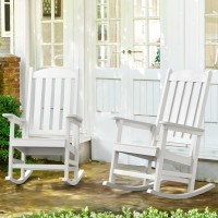 Lue Bona Outdoor Rocking Chairs Set Of 2 Hdps Poly Rocking Chair All Weather Resistant Plastic Outdoor Indoor Porch Rocker He