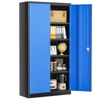 Intergreat Storage Cabinet 72 H Garage Steel Locking Cabinet With Doors And 4 Adjustable Shelves Tall Lockable File Tool Cabi