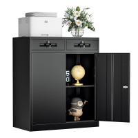 Intergreat Metal Cabinet With Drawers Lockable Metal Storage Cabinets With Doors And Shelves For Garage Black Locking Garage S