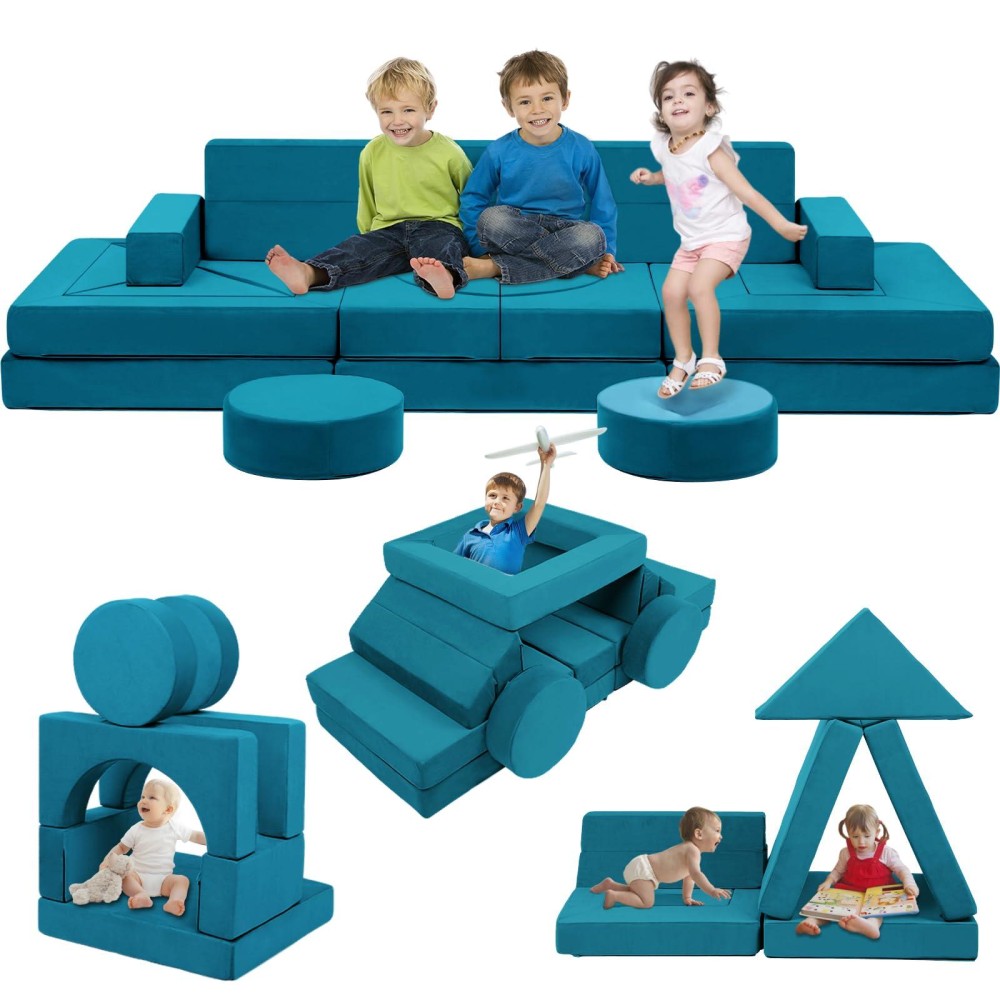 Edbuosy 22Pcs Modular Kids Play Couch Kids Couch For Playroom Bedroom Living Rooms 500Diy Creativing Couch For Inspiring Chil