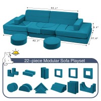 Edbuosy 22Pcs Modular Kids Play Couch Kids Couch For Playroom Bedroom Living Rooms 500Diy Creativing Couch For Inspiring Chil