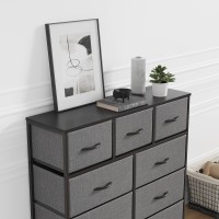 Cubicubi Fabric Dresser For Bedroom Tall 9 Drawer Storage Organizer Tall Wide Dresser With High Storage Capacity For Bedroom H