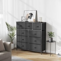 Cubicubi Fabric Dresser For Bedroom Tall 9 Drawer Storage Organizer Tall Wide Dresser With High Storage Capacity For Bedroom H