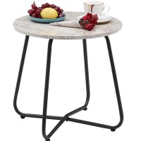 Vecelo Patio Outdoor Side Snack Table Small Round Antirust Metal Style Desk For Garden Balcony Yard Living Room