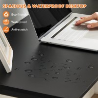 Sweetcrispy Small Computer Office Desk 40 Inch Kids Student Study Writing Work With Storage Bag Headphone Hooks Modern Simple