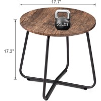 Vecelo Patio Outdoor Side Snack Table Small Round Antirust Metal Style For Garden Balcony Yard Living Room