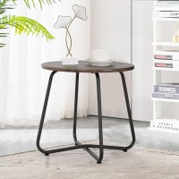 Vecelo Patio Outdoor Side Snack Table Small Round Antirust Metal Style For Garden Balcony Yard Living Room