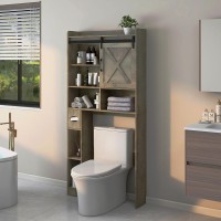 Over The Toilet Storage Cabinet Farmhouse Storage Cabinet Over Toilet With Sliding Doors Toilet Paper Holder Stand Home Space