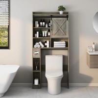 Over The Toilet Storage Cabinet Farmhouse Storage Cabinet Over Toilet With Sliding Doors Toilet Paper Holder Stand Home Space