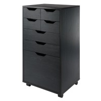 Halifax Bins Drawers Multistorage Tall Mobile Cabinet Black