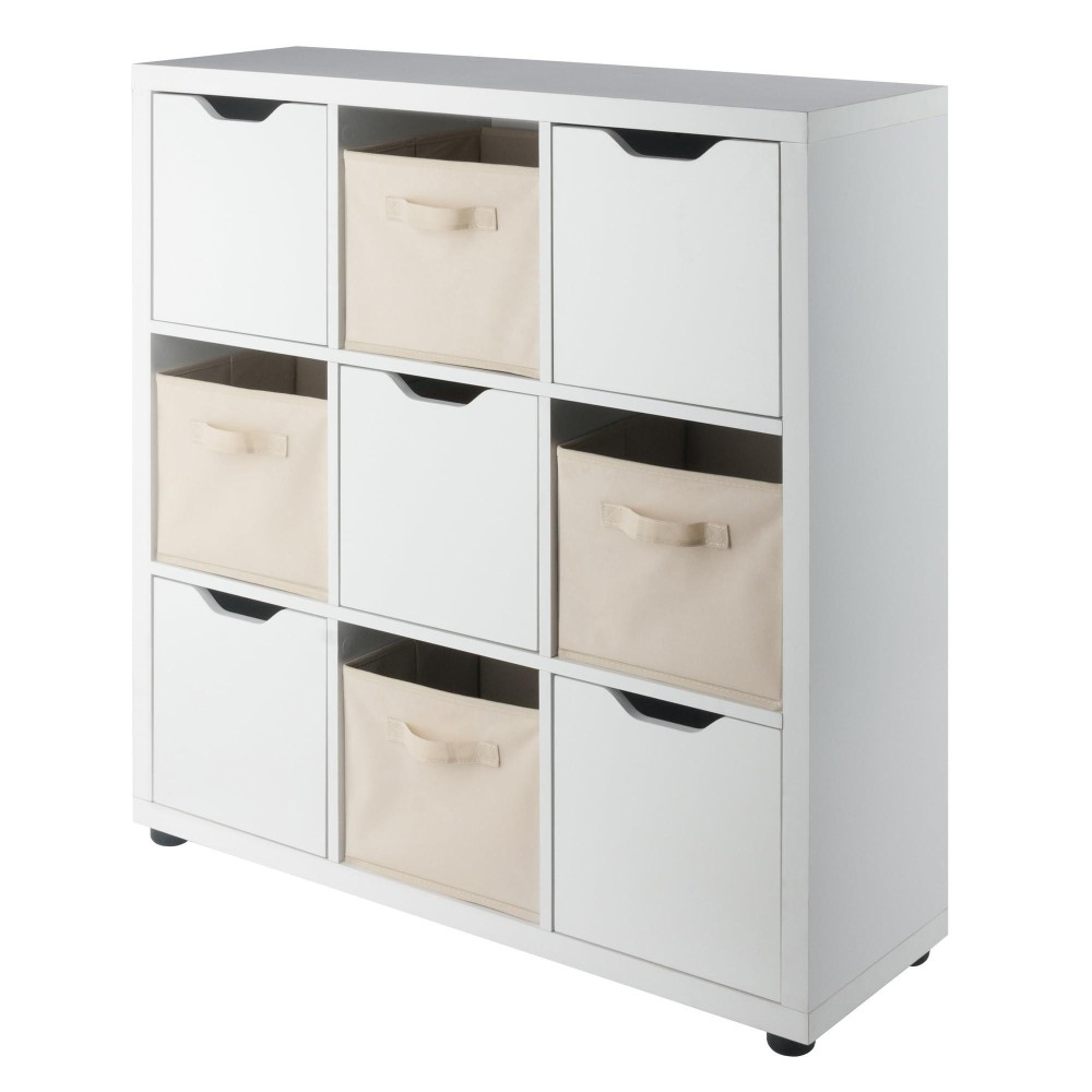 Julia 3X3 Storage 5Pc Cabinet Set Beige White