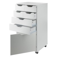 Halifax Bins Drawers Multistorage Tall Mobile Cabinet White