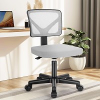 Dumos Armless Desk Chairs Cute Home Office Chair No Arms With Wheels Ergonomic Adjustable Swivel Rolling Task Chair Comfy Mes