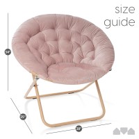 Milliard Cozy Chairvelour Saucer Accent Chair For Bedroomxlarge Pinkwoodtone