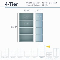 Homes Inside Out Apexa 4Tier Cube Storage Organizer Shelves Stackable Wood Bookcase Fits Cubby Bins For Organization Dorm