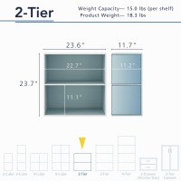 Homes Inside Out Apexa 2Tier Cube Storage Organizer Shelves Stackable Wood Bookcase Fits Cubby Bins For Organization Dorm