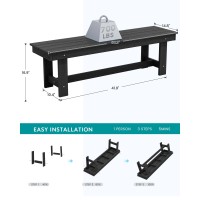 Serwall Patio Dining Table And Bench Set For 6 Black