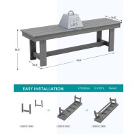 Serwall Outdoor Dining Table And Bench Set Outdoor Hdpe Dining Furniture Set With Umbrella Hole Cutout Table And 2 Outdoor Din