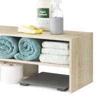 Whitmor Wood Stackable 2Shelf Shoe Rack White Oak 31 Inches