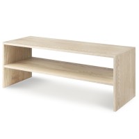 Whitmor Wood Stackable 2Shelf Shoe Rack White Oak 31 Inches