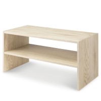 Whitmor Wood Stackable 2Shelf Shoe Rack White Oak 24 Inches