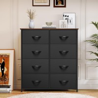 Yitahome Fabric Dresser For Bedroom Tall Storage Dresser With 8 Drawers Black Dresser Chest Of Drawers Storage Drawer Organ