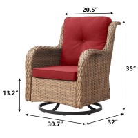 Rilyson Patio Chairs Wicker Outdoor Chair 4 Piece Rattan Swivel Rocking Chairs Set Patio Glider Rocker Chair For Porch Deck Ga