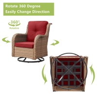 Rilyson Patio Chairs Wicker Outdoor Chair 4 Piece Rattan Swivel Rocking Chairs Set Patio Glider Rocker Chair For Porch Deck Ga