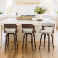 Cozyman Barstools Counter Height Bar Stools 26 Faux Leather Swivel Counter Stools Mid Century Bar Stool Set Of 3 Swivel Ba