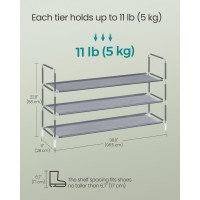 Songmics 3Tier Shoe Rack Shoe Storage For Hallway Closet Slim And Spacesaving Metal Frame Nonwoven Fabric Shelves Dove G