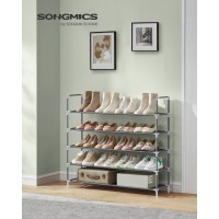 Songmics 5Tier Shoe Rack Shoe Storage For Hallway Closet Slim And Spacesaving Metal Frame Nonwoven Fabric Shelves Dove G