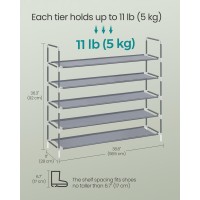 Songmics 5Tier Shoe Rack Shoe Storage For Hallway Closet Slim And Spacesaving Metal Frame Nonwoven Fabric Shelves Dove G