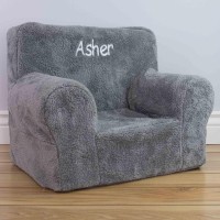 Dibsies Personalized Creative Wonders Toddler Chair Ages 15 To 4 Years Old Gray Sherpa