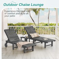 Homenjoy Chaise Lounge Chair Outdoor With Table 6Piece Hdps Material Outdoor Pool Lounge Chairs With 5Position Backrest Pa