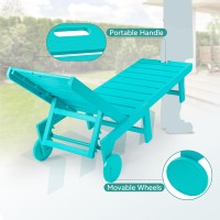 Homenjoy Chaise Lounge Chair Outdoor With Table 3Piece Hdps Material Outdoor Pool Lounge Chairs With 5Position Backrest Pa