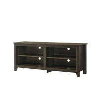 Trove 58  Inch Wide Dark Dusty Oak Finish Tv Stand With Open Shelves And Cable Management