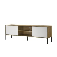 Burke 70 Inch W White And Oak 2Door Tv Stand