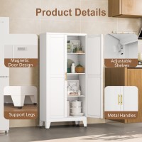 Paofin Metal Kitchen Pantry Storage Cabinet With 2 Doors And 3 Adjustable Shelves Pantry Cabinet With Adjustable Leveling Foot F