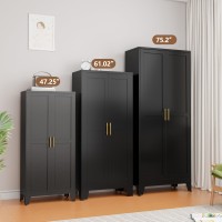 Paofin Metal Kitchen Pantry Storage Cabinet With 2 Doors And 3 Adjustable Shelves Pantry Cabinet With Adjustable Leveling Foot F