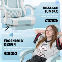 Homall Gaming Chair Video Game Chair With Footrest And Massage Lumbar Support Ergonomic Computer Chair Height Adjustable With