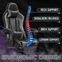 Homall Gaming Chair Video Game Chair With Footrest And Massage Lumbar Support Ergonomic Computer Chair Height Adjustable With