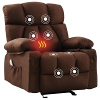 Jonpony Massage Rocker Recliner Chair With Heat And Vibration Rocking Lounge Chair For Living Room Comfy Overstuffed Recliner Wi